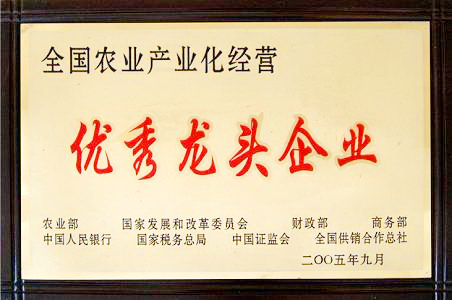 全國農(nóng)業(yè)產(chǎn)業(yè)化經(jīng)營優(yōu)秀龍頭企業(yè)
